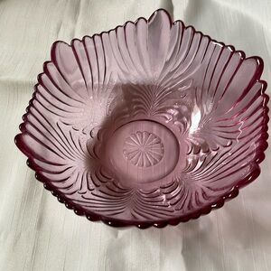 Fenton glass Dusty Rose 9” bowl